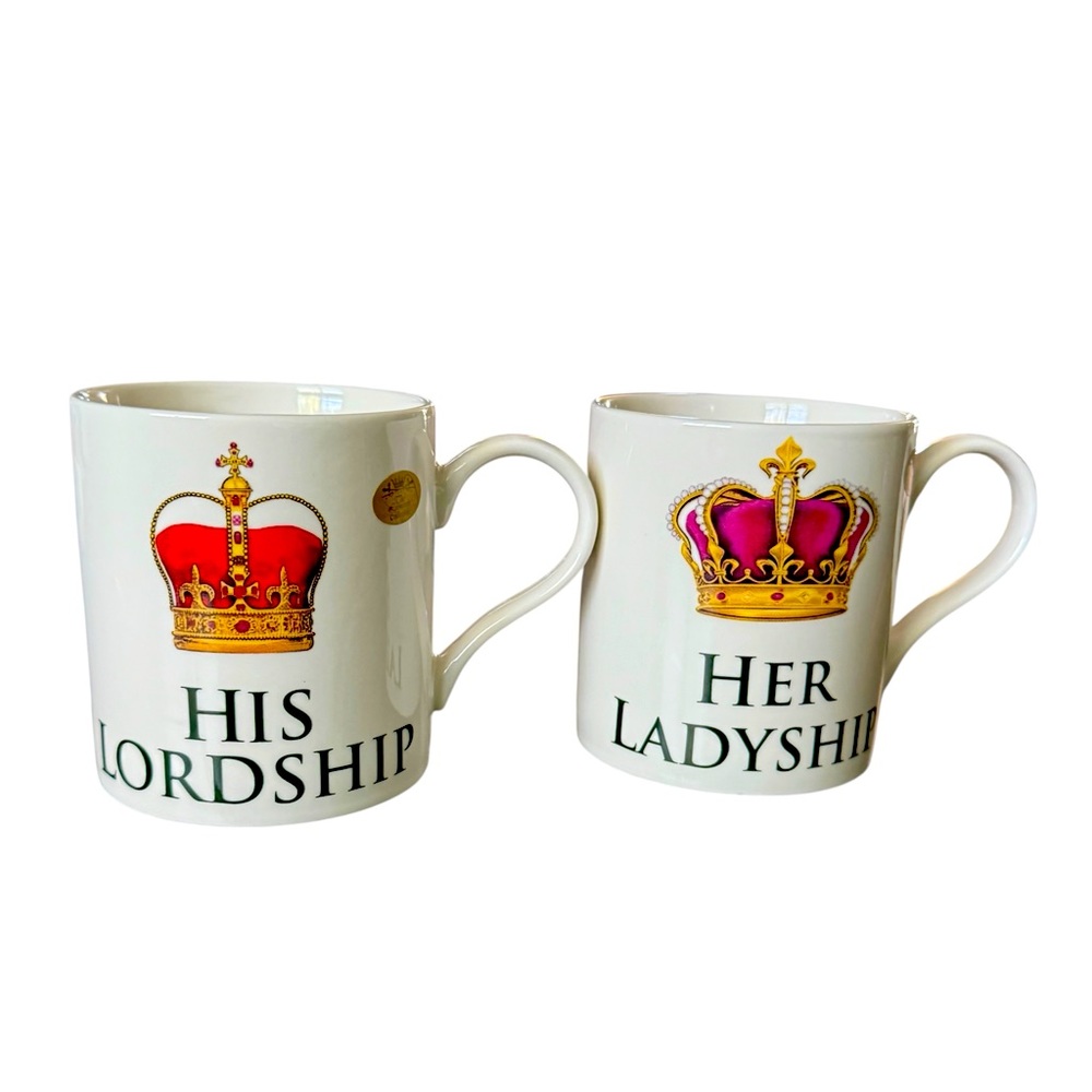 NWOB The Leonardo Collection His Lordship Her Ladyship Fine China Set of 2 Mugs